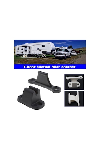 2x T Şeklinde Kapı Durdurucu Tutucu Kiti Durdurucu Tutucu Karavan Karavan İçin Uyumlu Siyah Plastik Tutucu