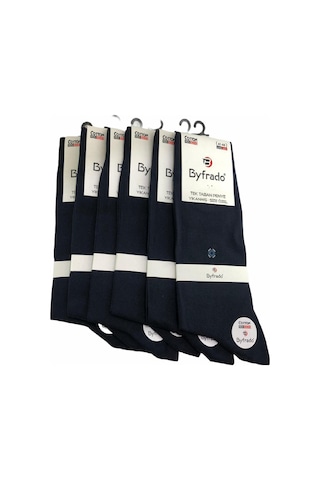 6'lı Yazlık Dikişsiz Pamuklu Erkek Çorabı-Lacivert