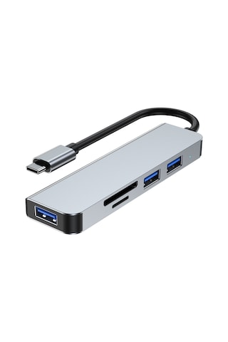 Maiyame Usb-c Çok Fonksiyonlu Hub 5-in-1: Usb3.0 + 2xusb2.0 + Tf + Sd Kart Okuyucu, 5gbps Hızlı Aktarım, Uzay Gri Model 2103t