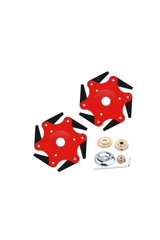 Xiyyadms Yeni Nesil Mangan Çelik 6 Yaprak Bıçaklı Çim Biçme Aleti Uyumlu Disk, Verimli Kesim Ve Kolay Kurulum, 2 Adet Bıçak + 5 Parça Sabit Set Dahil