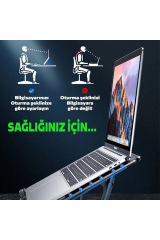 Ally Ayarlanabilir Taban Çift Fanlı Tablet Ve Laptop Soğutucu Stand