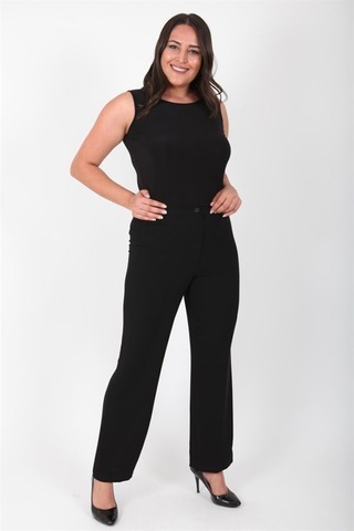 Ladies First Ladıes Fırst Büyük Beden 3570 Siyah Klasik Dar Paça Pantolon Krep