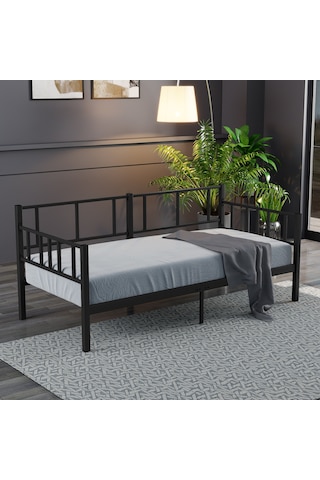 Doruk, Daybed, Metal Karyola, Sedir Karyola, 100x200 Cm, Siyah R