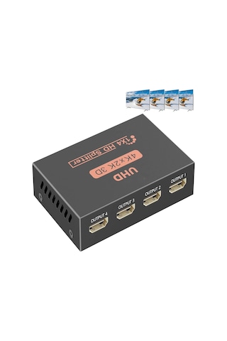 4k Ultra Hd 3d 4 Port Hdmı Splitter Çoğaltıcı 1 Giriş 4 Çıkış
