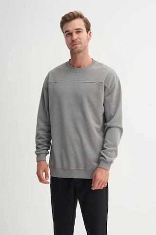 Cazador Relax Fit Pamuk Karışımlı 3 İplik Ham Kumaş Sweatshirt-50390 Gri