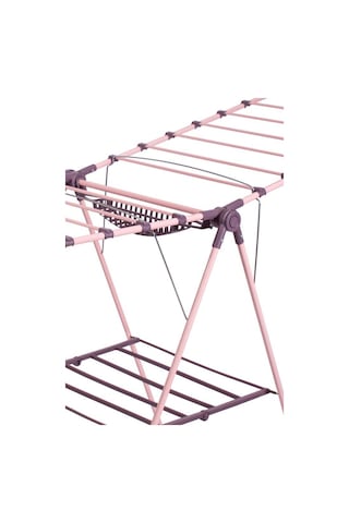 Ironika Kalın Borulu Mandal Sepetli Çamaşır Kurutmalık Mürdüm - Pembe