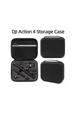 Butu Djı Osmo Action 3 / Action 4 İçin Taşınabilir Fermuar Kamera Koruma Kılıfı Eva Sert Kabuk Kolu Askı Kamera Aksesuarları Saklama Çantası - Siyah