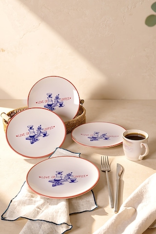 Keramika Love Of Coffee Pasta Tabağı 20 Cm 4 Adet 23455 Çok Renkli