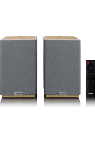 Lenco Spb-241wdgy - Hifi Stereo Bluetooth Hoparlör Çifti - Şık Tasarımda Güçlü Ses - Ahşap/gri