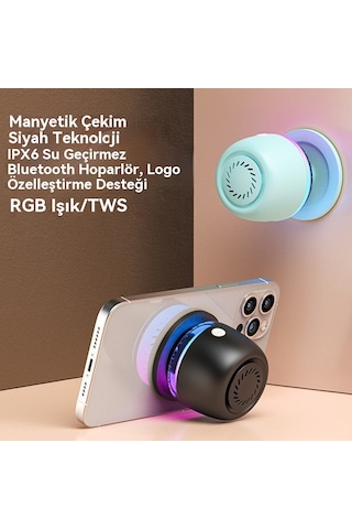 Rgb Atmosfer Işığı Manyetik Taşınabilir Bluetooth Hoparlör