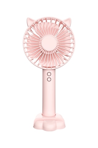 Jeehugo El Tipi Mini Vantilatör Pembe, 3 Seviye Hız Ayarı, Hafif Taşınabilir, Düşük Gürültü, Içten Yumuşak Işık Ile Pembe