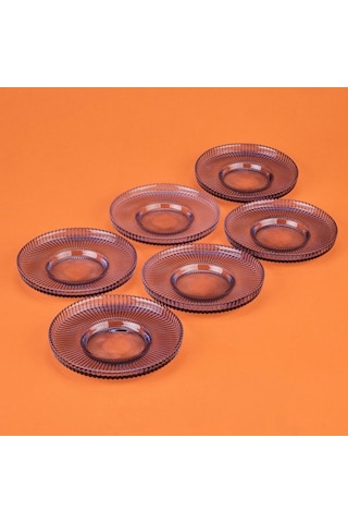 Evidea Kitchen 6'lı Çay Tabağı - Mavi - 12 Cm Mavi