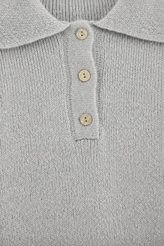 Genel Markalar Kadın Gri Basic Oversize Polo Yaka Yarım Pat Düğmeli Triko Kazak-27aj002 Gri 923050279 Gri