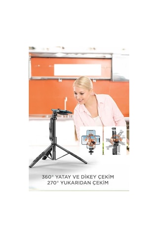 Torima L17 Telefon - Kamera Tutucu 1.8 M Tripod Selfie Çubuğu + Tripod