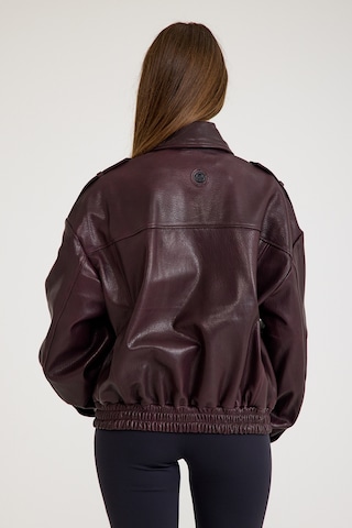 Oversize Bayan Deri Ceket Vb-18-bk-2854-24177 Bordo