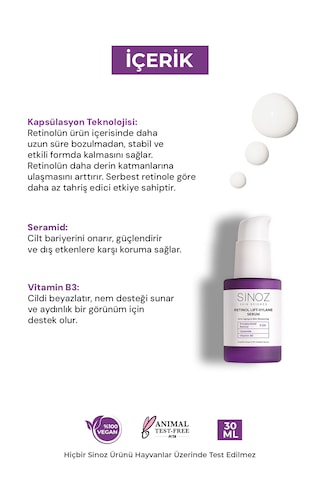 Sinoz Retinol Lift-xylane & Cilt Yenileyici Serum 30 ML