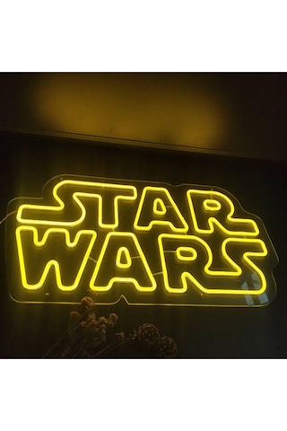 Star Wars Neon Tabela Neon Led Işıklı Tablo 70 X 40 Cm Renkli