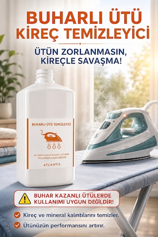Buharlı Ütü Temizleyici Kireç Çözücü 1 Litre Buharlı Ütü Temizleyici Kireç Çözücü 1 Litre
