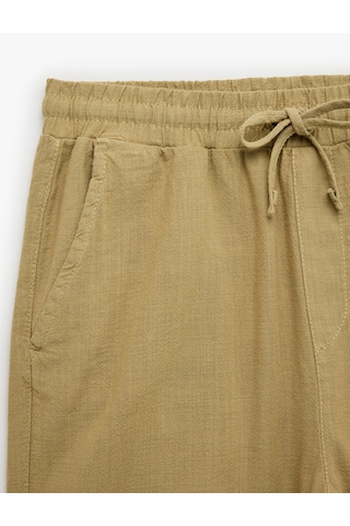 Koton Regular Fit Cepli Pamuklu Beli Bağcıklı Şort Deve Tüyü 6sam40121hw Taba