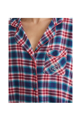 Lcw Dream Kırmızı Gömlek Yaka Ekose Kadın Pijama Takımı