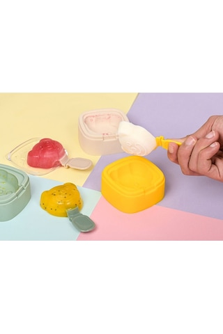 2 Li Figürlü Silikon Dondurma Kalıbı Çocuklar İçin Eğlenceli Tasarım Gıdaya Uygun Çok Renkli
