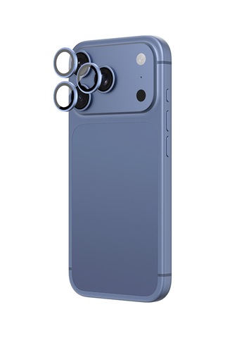 Apple iPhone Uyumlu 18 Pro Max Amazingthing Radix Vision Parlama Önleyici Kamera Lens Koruyucu Aparatlı Mavi