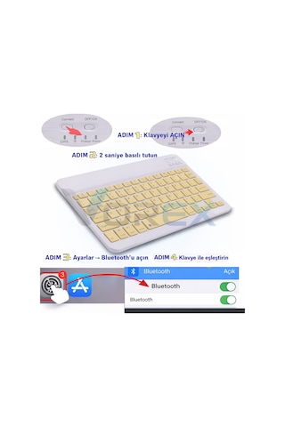 Pl-366 Bluetooth Kablosuz Klavye Type-c Şarjlı, Tablet Telefon Pc Uyumlu