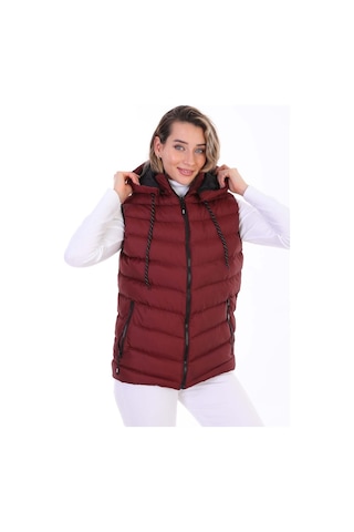 Everest Kadın Jel Dolgu Kapüşonlu Şişme Yelek Bordo