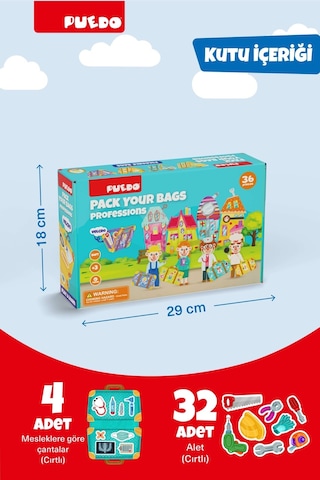 Puedo Bavulunu Topla Eşleştirme Oyunu - Meslekler