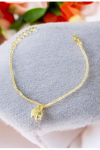 Kadın Altın Kaplama Gold Bileklik Fil Figurlu Minimal Bileklik Gold