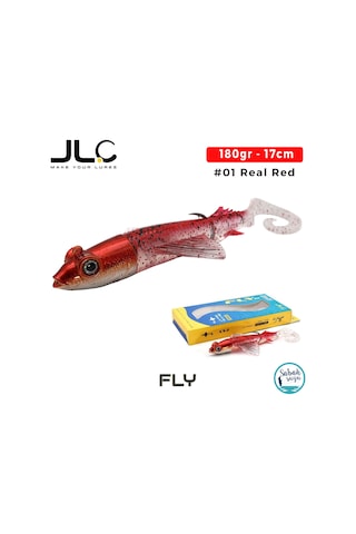 Jlc Fly 170 Set 17cm 180gr 01 Real Red Silikon Balık