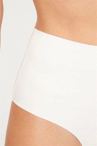 Cottonhill Yüksek Bel Basic Lazer Kesim Kadın Bikini Külot-beyaz Beyaz