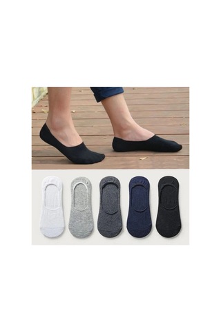 Worthy Socks 5'li Erkekbabet Görünmez Çorap Seti 5 Çift Renkli
