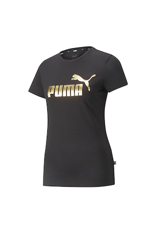Puma Ess Metallic Logo Tee Kadın Günlük Tişört 84830301 Siyah 001