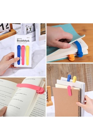 3 Lü Otomatik Kitap Ayıracı Akıllı Silikon Yer İmi Klips Seti, Okuma Severler İçin Pratik Kitap Ak