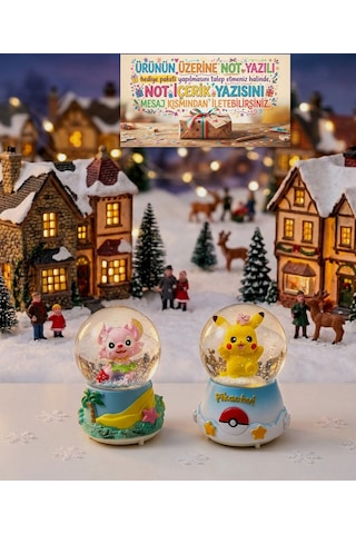 Müzikli Işıklı Püskürtmeli-12cm-8cm Pembe Ve Sarı Renk, Işıklı 9 Cm X 6 Cm Mavi Renk 3 Lü Kar Küresi ,