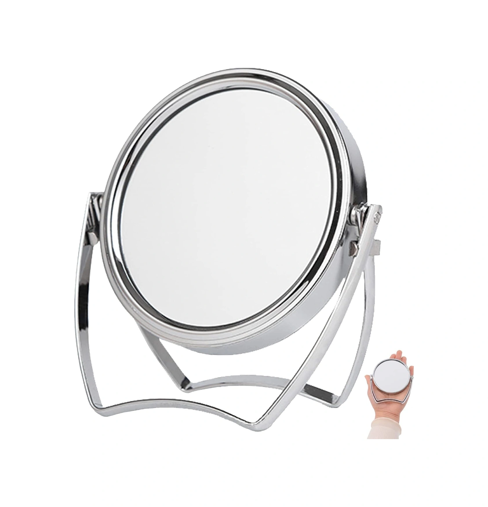 Küçük Gümüş Masaüstü Makyaj Aynası Diğer