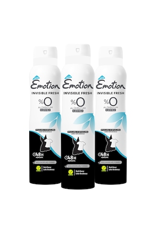 Emotion Invisible Fresh Kadın Sprey Deodorant 3 x 150 ML
