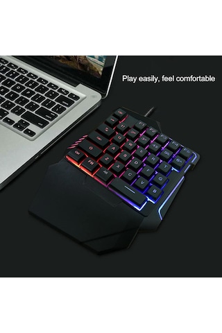 G7 Tek El Kullanım Gaming Oyuncu Usb Kablolu Klavye Rgb Led Işıklı 35 Tuşlu Taşınabilir Mini Oyun Tuş Takımı