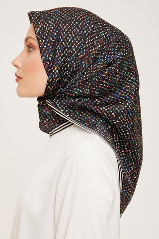 Armine İpek Eşarp Nostalji - 9013-09 Siyah Twill Siyah