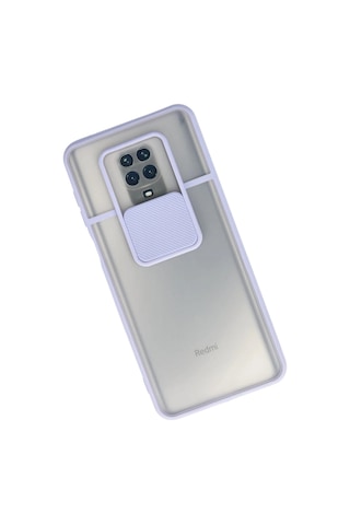 Newface - 623 - Xiaomi Redmi Note 9 Pro Kılıf Palm Buzlu Kamera Sürgülü Silikon - Csmo-tex - - Lila
