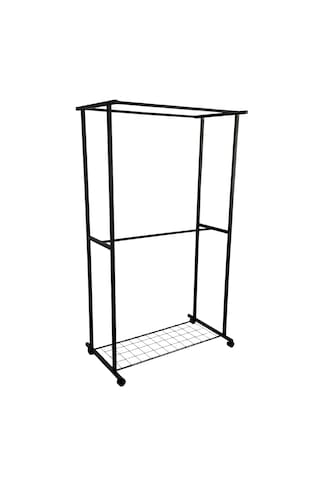 Tekerlekli Elbise Askısı Ayaklı Askılık 6081 Siyah