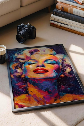 Marilyn Monroe Pop Art Yağlı Boya Çerçeveli Tablo - Pop Art Poster Tablo