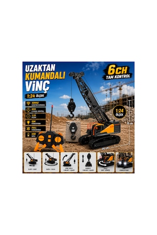 Uzaktan Kumandalı Vinç Oyuncak 1:24 Ölçek 6ch Işıklı - 903602010 Uzaktan Kumandalı Vinç Oyuncak 1:24 Ölçek 6ch Işıklı - 903602010