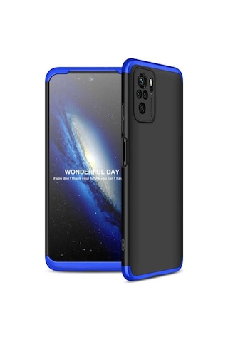 Xiaomi Redmi Note 10 Kılıf Zore Ays Kapak Siyah-Mavi