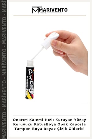 Onarım Kalemi Hızlı Kuruyan Yüzey Koruyucu Rötuşboya Opak Kaporta Tampon Boya Beyaz Çizik Giderici