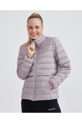 Skechers W Outerwear Pop Up Detailed Padded Jacket Kadın Foggy Lilac Mont S231240-506 Pembe