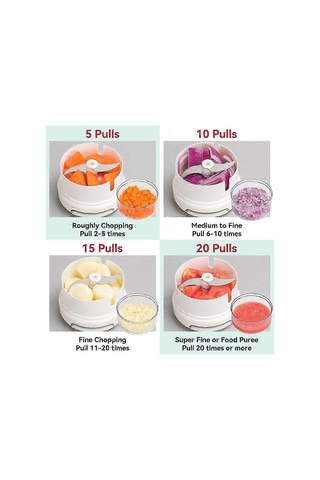 Mini Manuel Gıda İşlemcisi Taşınabilir Sarımsak Doğrayıcı Öğütücü Çok Renkli