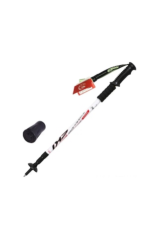 Maiyame Alüminyum Şok Emici Teleskopik Dağcılık Çubuğu - Ergonomik Kolluk, 3 Bölüm, 65-135cm, Dış Etkinlikler İçin Dayanıklı Destek Beyaz