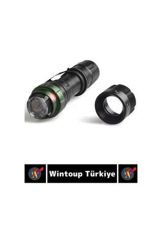 Özel Kompakt Kamp Avcı Balıkçı Deprem Enerji Tasarruflu 3 Modlu Zoomlu Güçlü Beyaz Işık El Feneri Çok Renkli